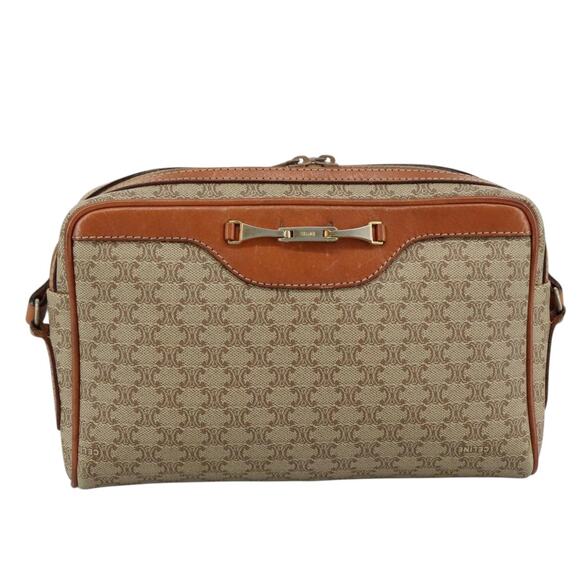 CELINE Macadam Canvas Shoulder Bag Beige - Picture 2 of 12